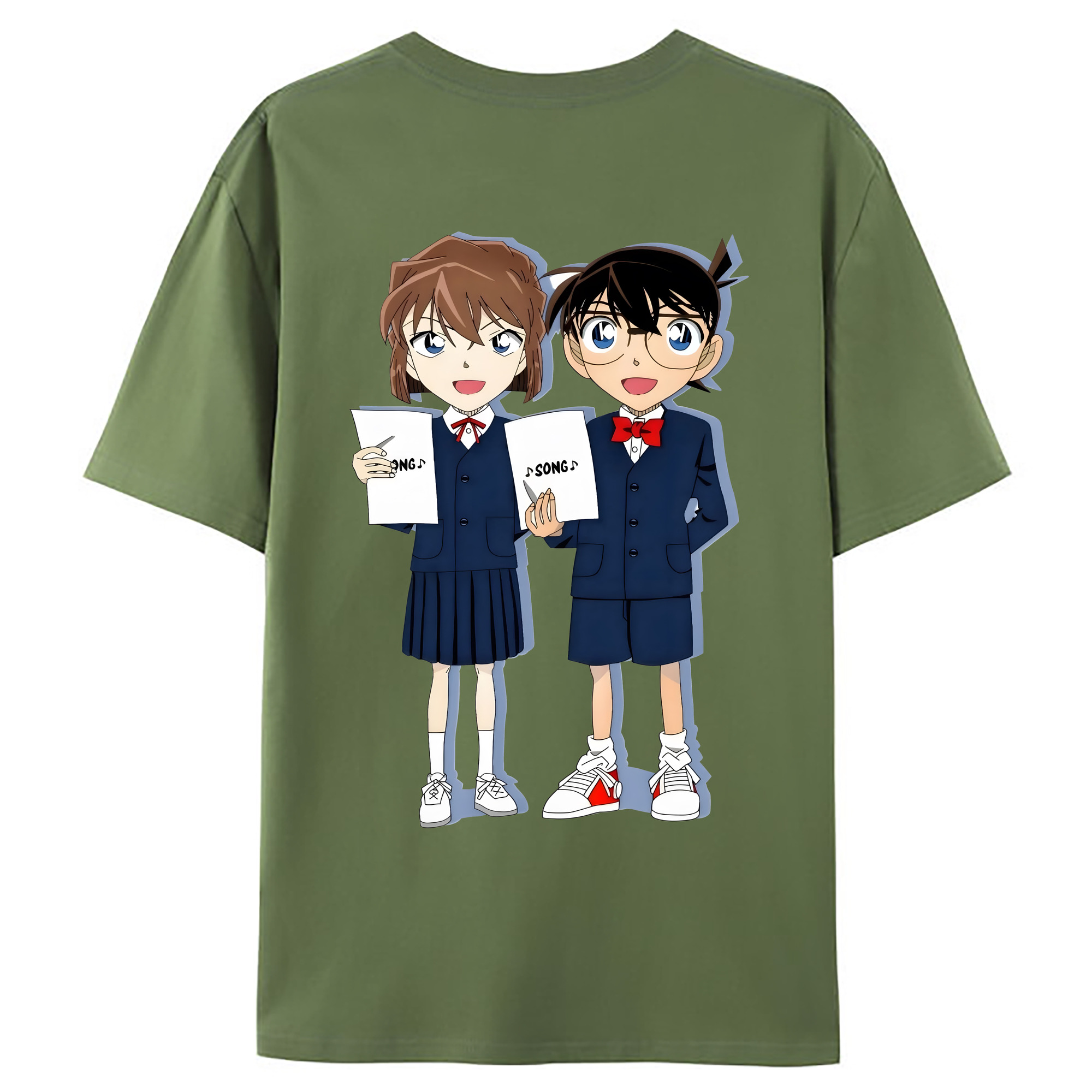 （画像用） 名探偵コナン 灰原 哀 はいばら あい Detective Conan Anita Hailey、Vi Graythorn Haibara Ai 綿100％ メンズ半袖Tシャツ（バックプリント） 通気性